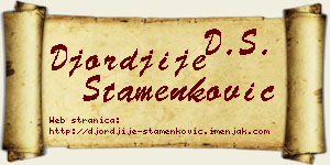 Đorđije Stamenković vizit kartica